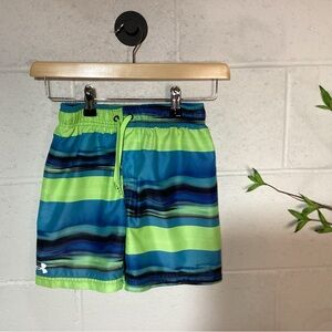 Under Armour Blue & Lime Boys Swim Shorts
